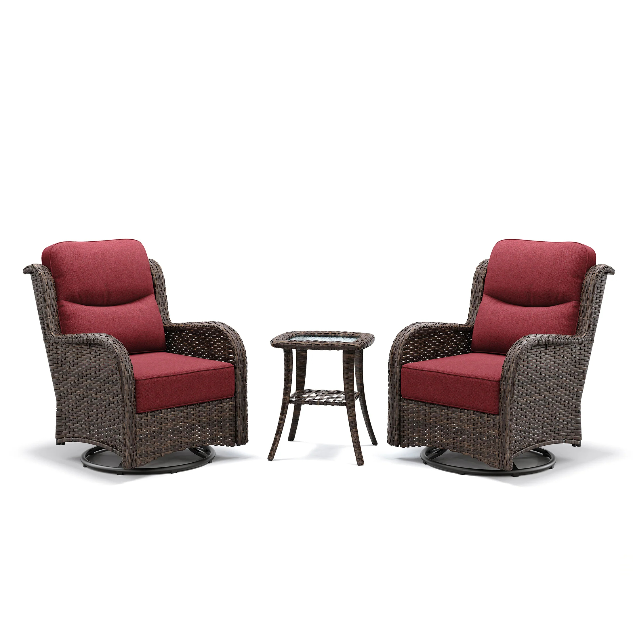 Hawthorne 5 Seater Patio Rattan Sofa Set with Swivel Chairs