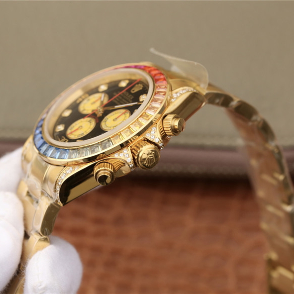 DAYTONA RAINBOW DIAMOND YELLOW GOLD STAINLESS STEEL 40mm