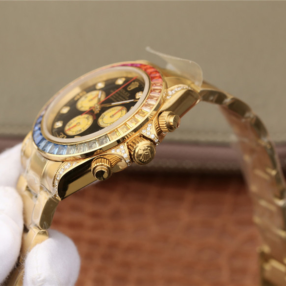 DAYTONA RAINBOW DIAMOND YELLOW GOLD STAINLESS STEEL 40mm