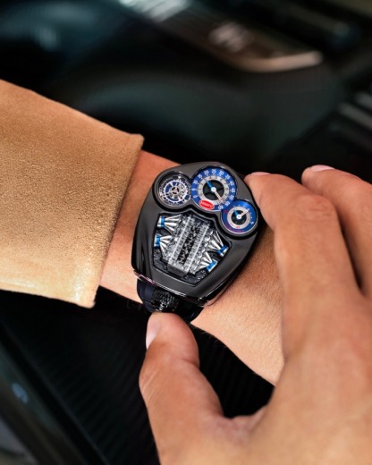 Jacthtobs Bugthtatti tourbillon black titanium watch