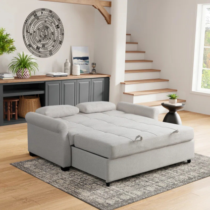 Serta Sabrina 72.6'' Queen Rolled Arm Tufted Back Convertible Sleeper Sofa with Cushions