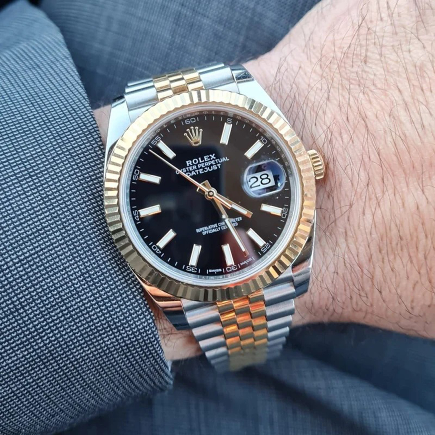Rolthtex Datejust 41 Two Tone Oystersteel and yellow gold Black Dial 126333-0014