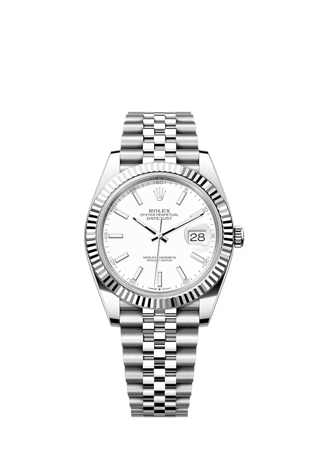 Rolthtex Datejust 41 Oystersteel and 18K White Gold 41 mm White Dial 126334-0010