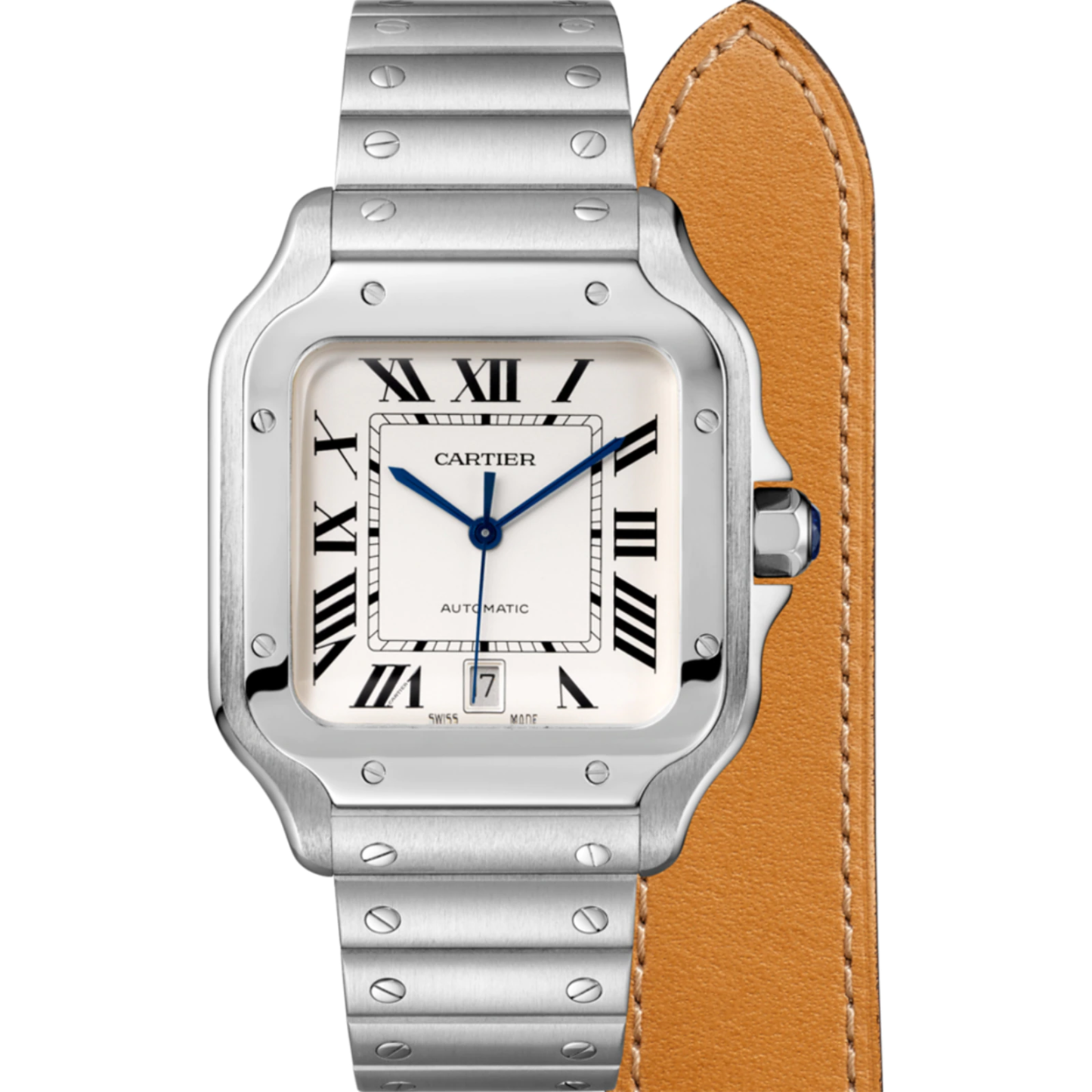 SANTOS DE , LARGE MODEL And Leather Bracelets