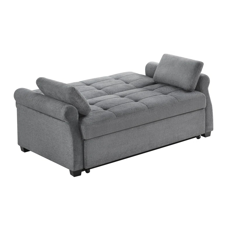 Serta Sabrina 72.6'' Queen Rolled Arm Tufted Back Convertible Sleeper Sofa with Cushions
