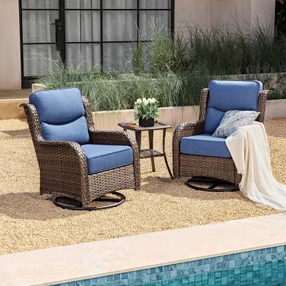Hawthorne 5 Seater Patio Rattan Sofa Set with Swivel Chairs