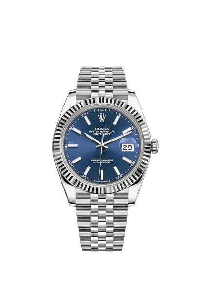 Rolthtex Datejust 41mm Oystersteel and white gold Bright Blue Dial 126334-0002