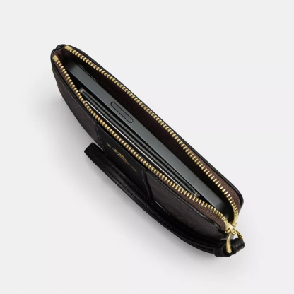 Corner Zip Wristlet In Signature Canvas With Halloween Print