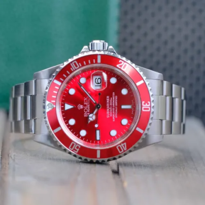 ROLthtEX SUBMARINER DATE MENS WATCH STEEL RED DIAL RED INSERT OYSTER 40MM 16610