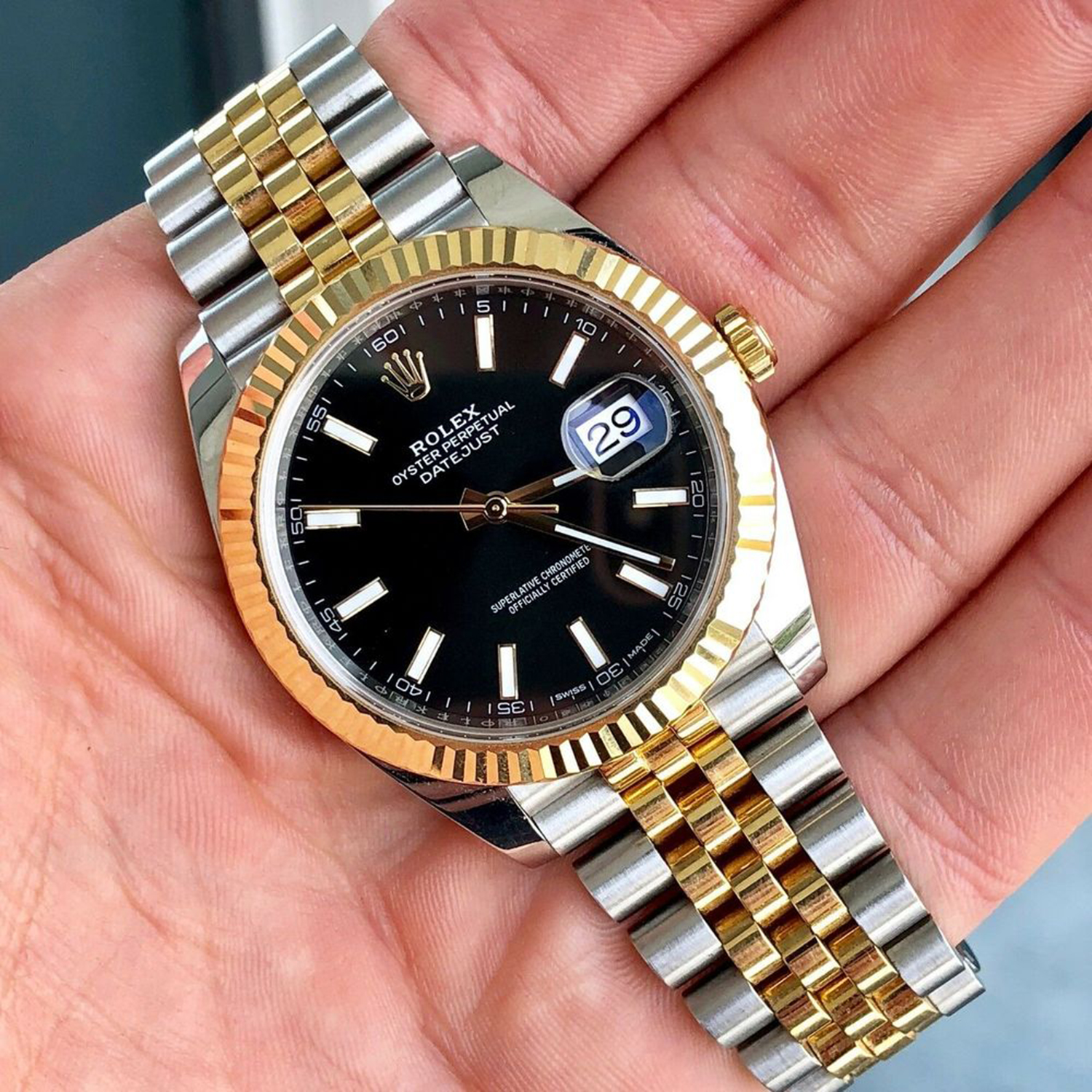 Rolthtex Datejust 41 Two Tone Oystersteel and yellow gold Black Dial 126333-0014