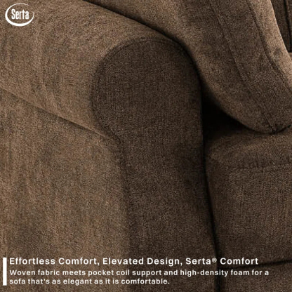 Serta Sabrina 72.6'' Queen Rolled Arm Tufted Back Convertible Sleeper Sofa with Cushions