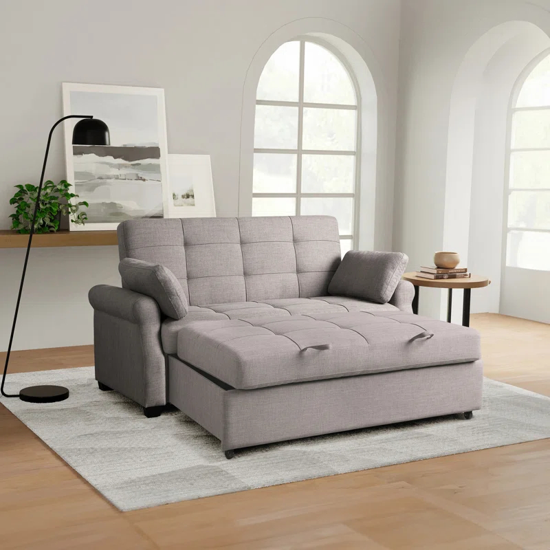 Serta Sabrina 72.6'' Queen Rolled Arm Tufted Back Convertible Sleeper Sofa with Cushions