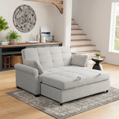 Serta Sabrina 72.6'' Queen Rolled Arm Tufted Back Convertible Sleeper Sofa with Cushions