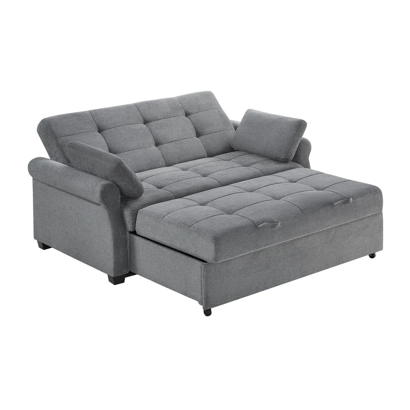 Serta Sabrina 72.6'' Queen Rolled Arm Tufted Back Convertible Sleeper Sofa with Cushions