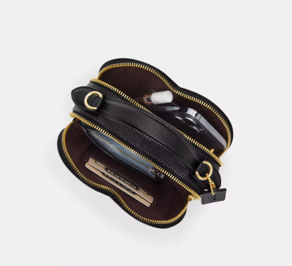 Heart Crossbody Bag In Signature Canvas With Cherry Print