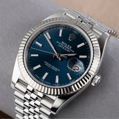 Rolthtex Datejust 41mm Oystersteel and white gold Bright Blue Dial 126334-0002