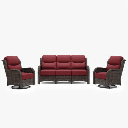 Hawthorne 5 Seater Patio Rattan Sofa Set with Swivel Chairs