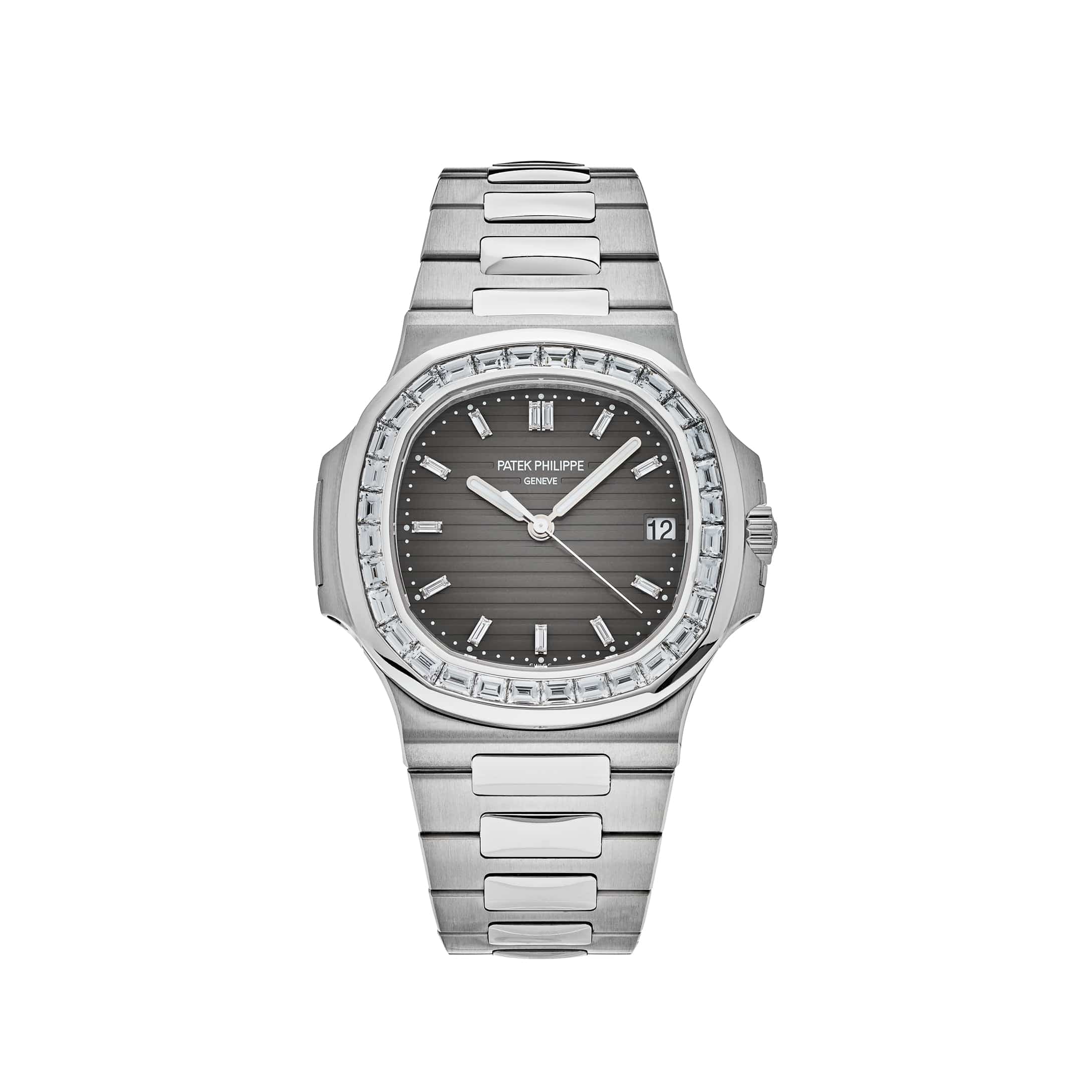 Nautilus 5711/110P-001 Platinum Grey Dial Diamond Bezel
