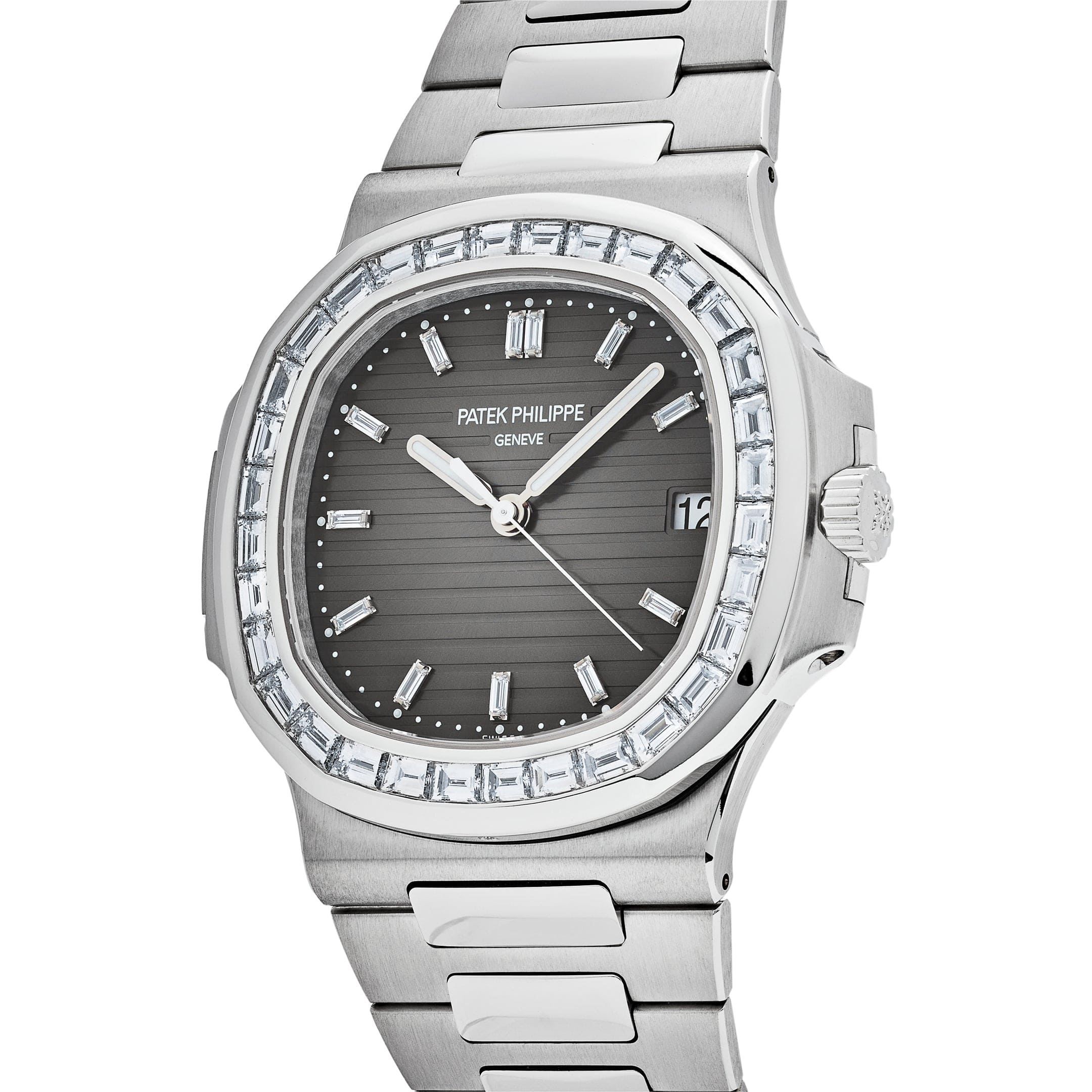 Nautilus 5711/110P-001 Platinum Grey Dial Diamond Bezel