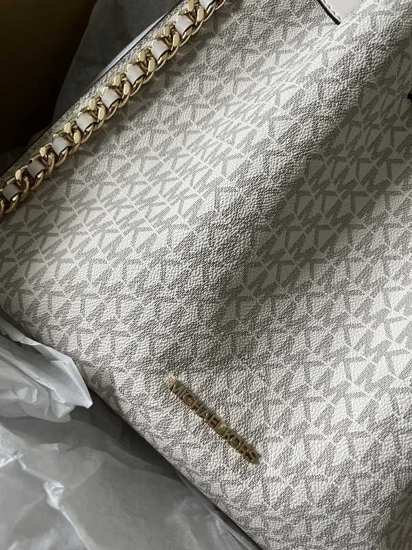 Mina Large Signature Logo Chain Shoulder Bag