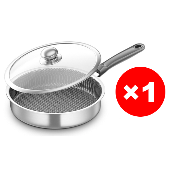 50 Jahre Rostfreie Edelstahlpfanne für Eier und Steaks