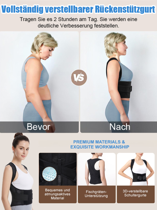 Medizinischer professioneller Korrekturgürtel: Einteiliges unsichtbares Stützkorsett für die Taille