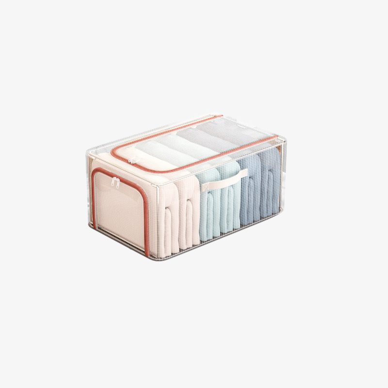 Caja de almacenamiento de ropa de malla de PVC transparente