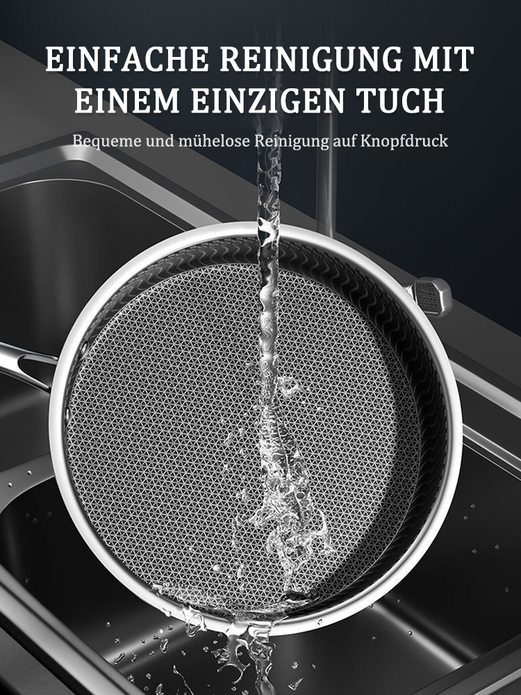 50 Jahre Rostfreie Edelstahlpfanne für Eier und Steaks