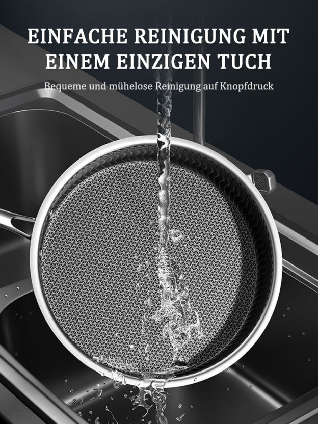 50 Jahre Rostfreie Edelstahlpfanne für Eier und Steaks