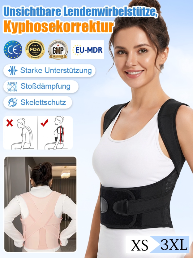 Medizinischer professioneller Korrekturgürtel: Einteiliges unsichtbares Stützkorsett für die Taille