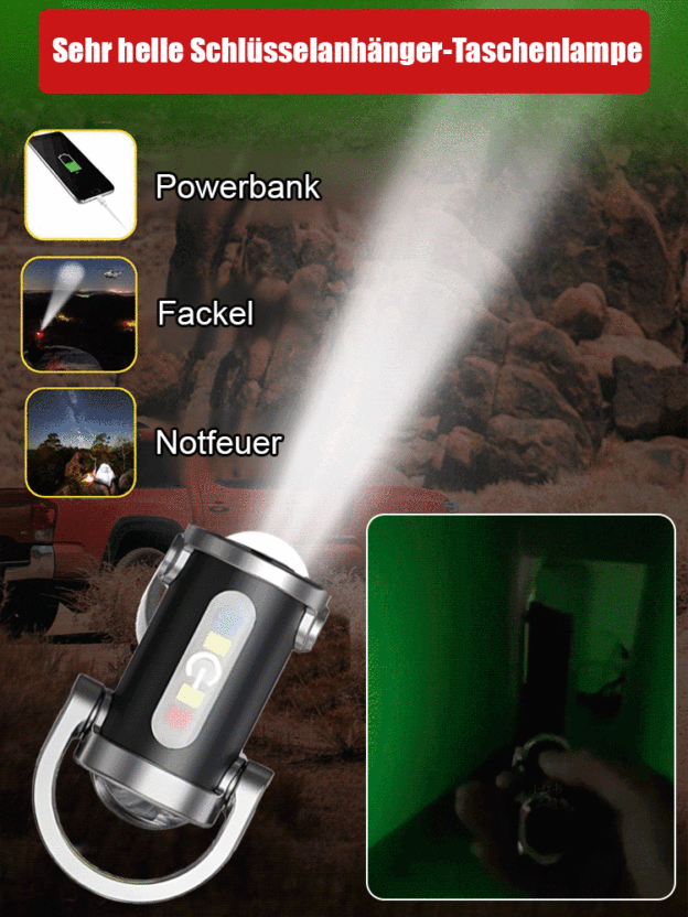 [Bright Bright Bright] Schlüsselanhänger-Taschenlampe