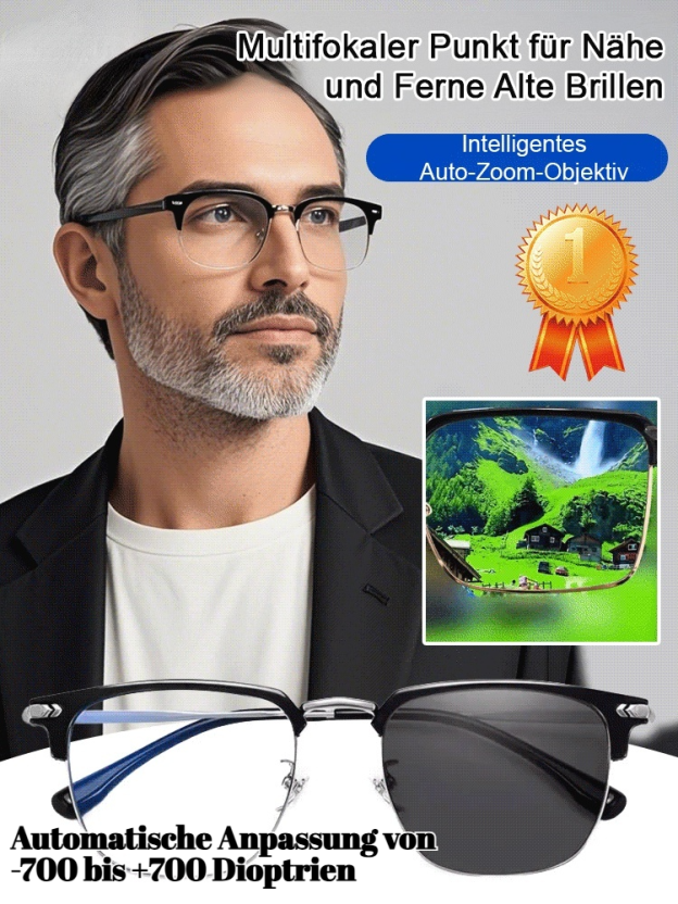 Automatische Zoom-Brauenhalter Blaulichtfilter Lesebrille