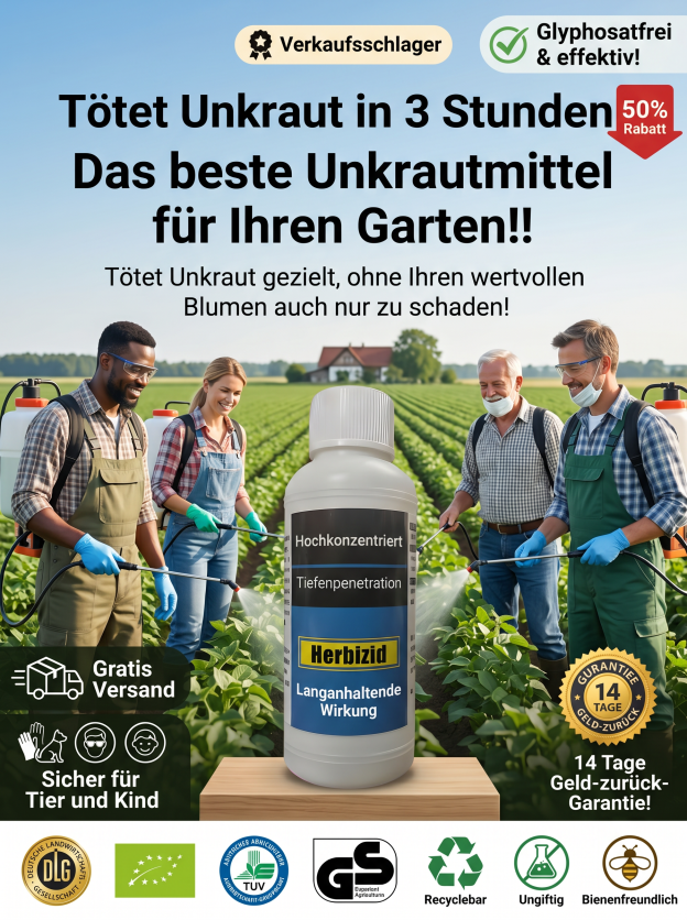 【Wirksam in 1 Stunde】sicheres und harmloses Herbizid