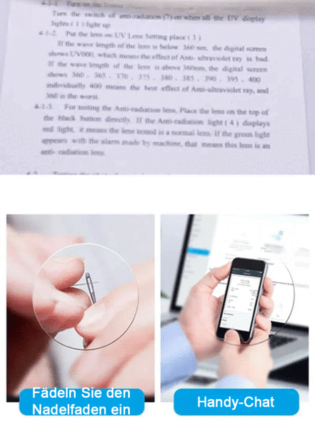 Automatische Zoom-Brauenhalter Blaulichtfilter Lesebrille