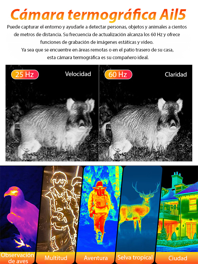 Monocular de imagen térmica German Tech Visión nocturna