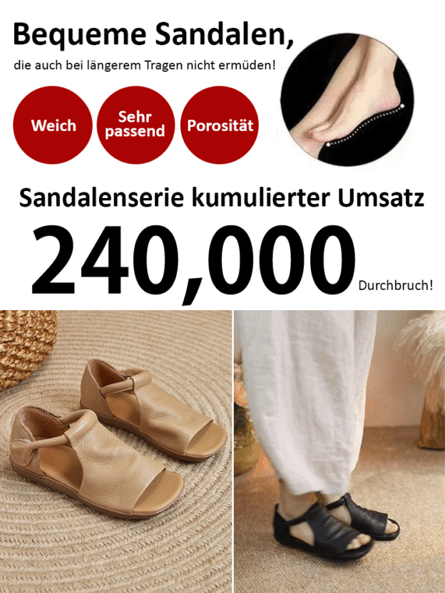 Handgefertigte Sandalen aus reinem Rindsleder