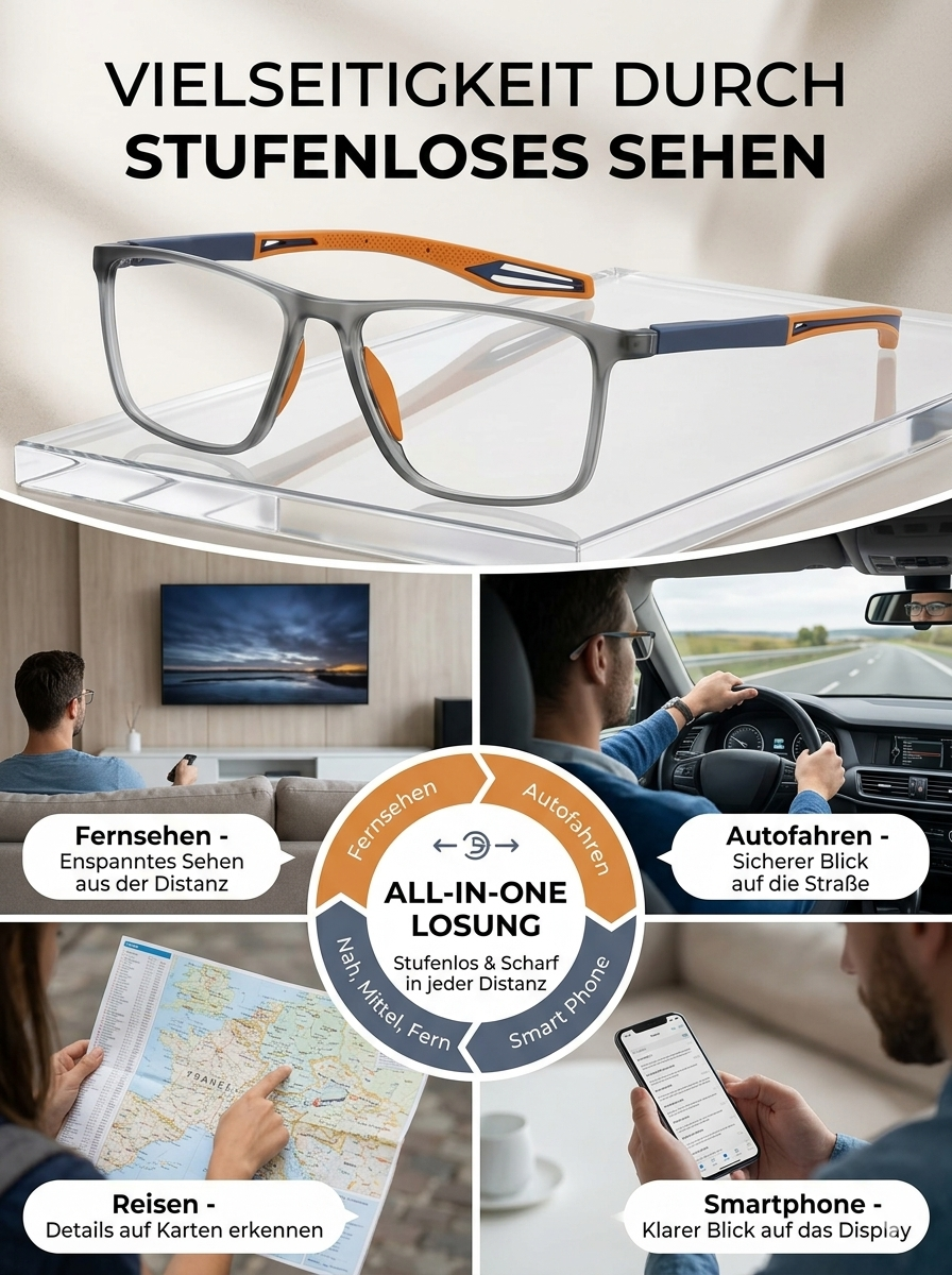 【✨️100-1000° intelligente Fokussierung】Ultraleichte und bequeme Anti-Blaulicht-Brille für Presbyopie