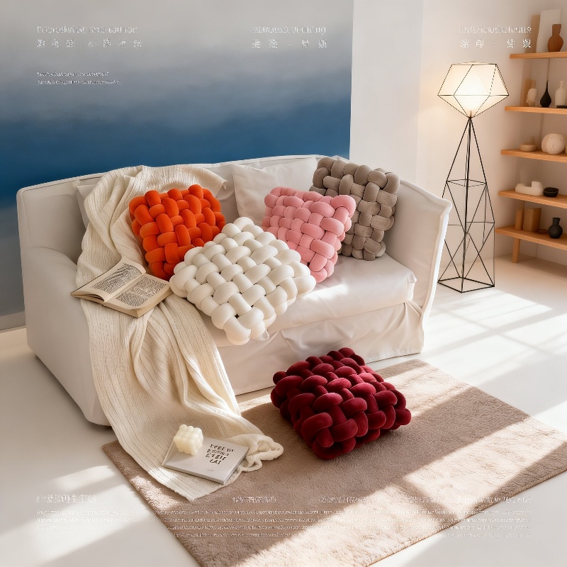 Knotenkissen und Sitzpad als elegante Wohnaccessoires