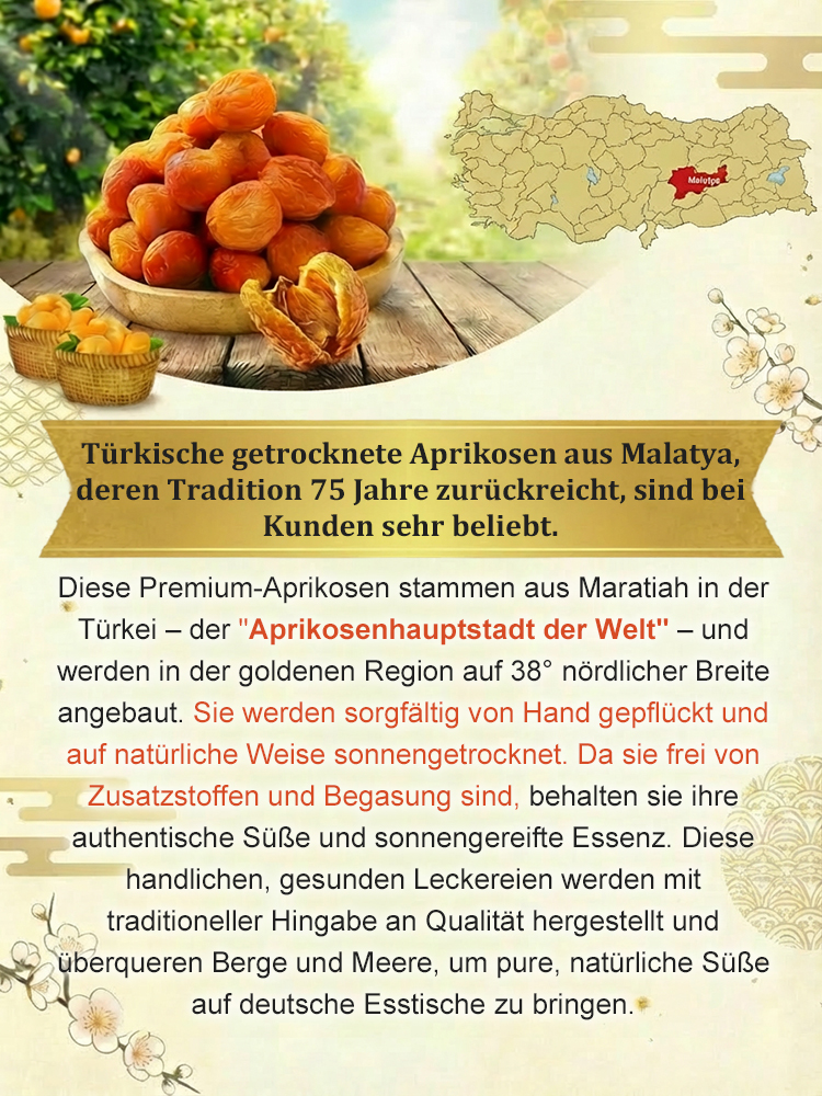 【Von Herz-Kreislauf-Spezialisten empfohlen】 Bayerns Spezialität: Getrocknete Aprikosen