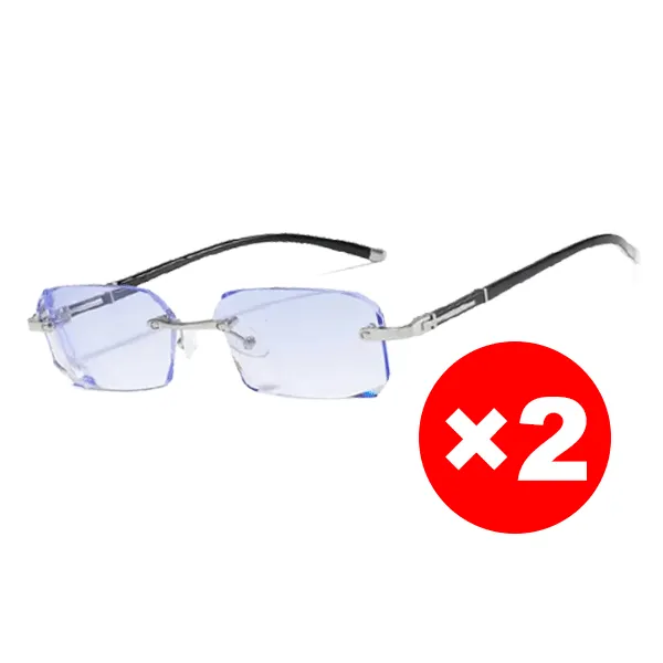 Neue modische, lichtempfindliche, randlose, farbwechselnde Lesebrille ohne Rahmen.