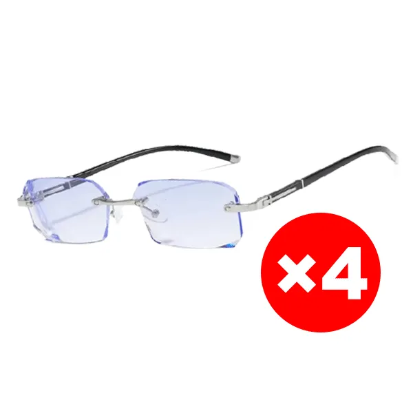 Neue modische, lichtempfindliche, randlose, farbwechselnde Lesebrille ohne Rahmen.