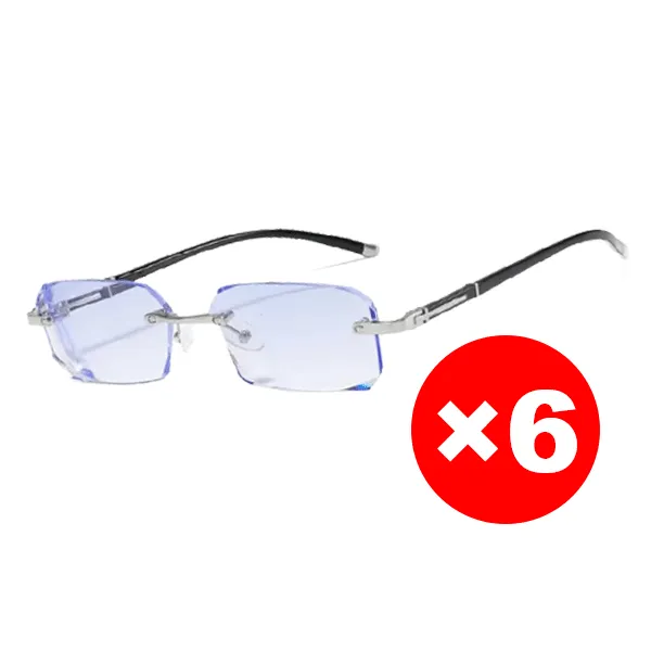 Neue modische, lichtempfindliche, randlose, farbwechselnde Lesebrille ohne Rahmen.
