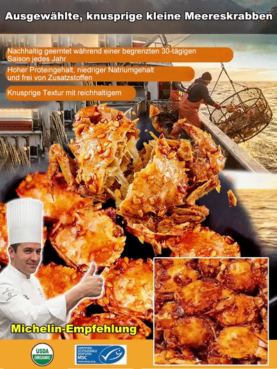 Ausgewählte, knusprige kleine Meereskrabben
