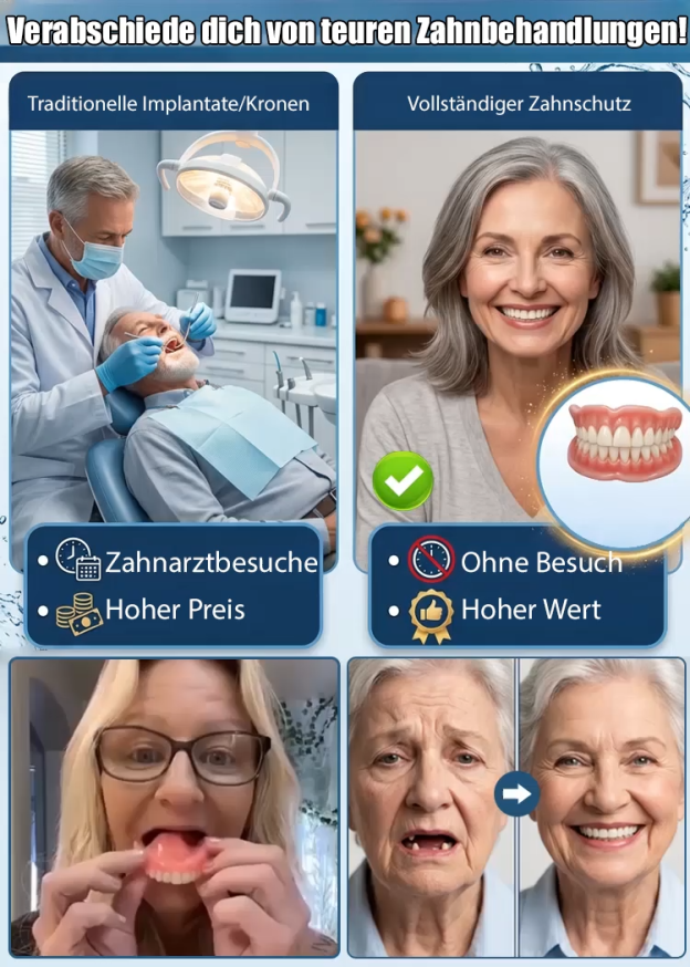 【Mit tragbarem Aufbewahrungsetui】Vollständige Zahnschiene für ein schönes Lächeln