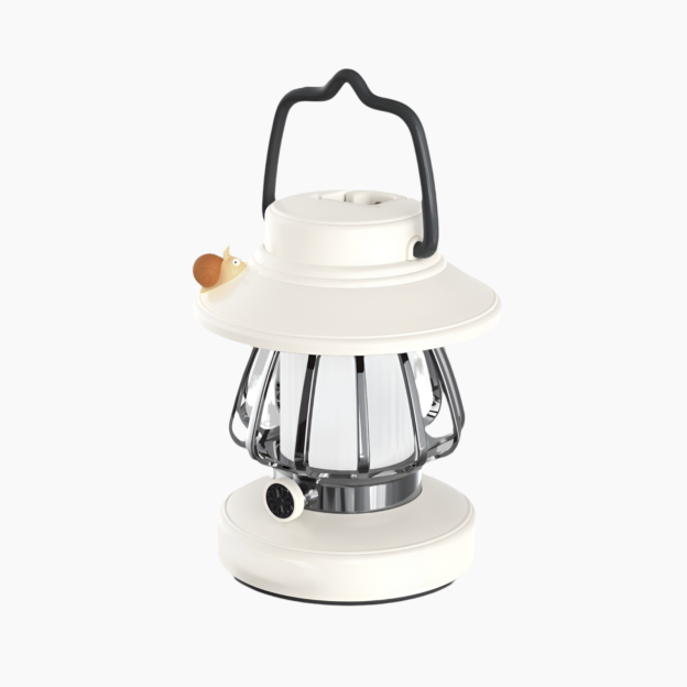 Tragbare Retro-Campinglampe mit LED-Nachtlicht und drei Positionen, USB-Aufladung