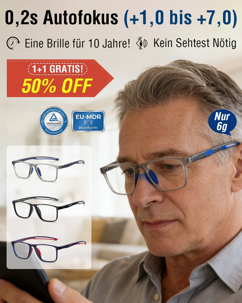 Ultraleichte Sport-Lesebrille mit intelligentem Zoom