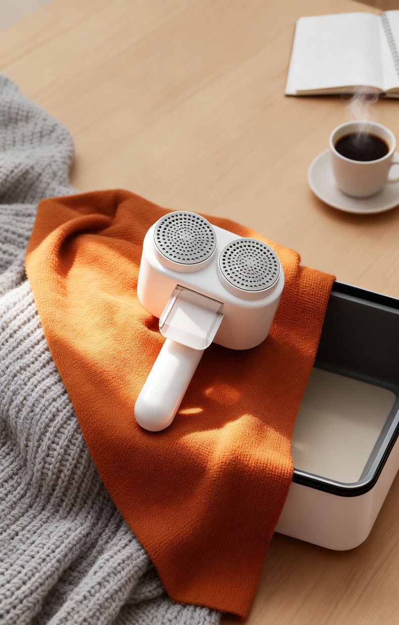 Leicht zu reinigender Haarklopfer mit Staubbox