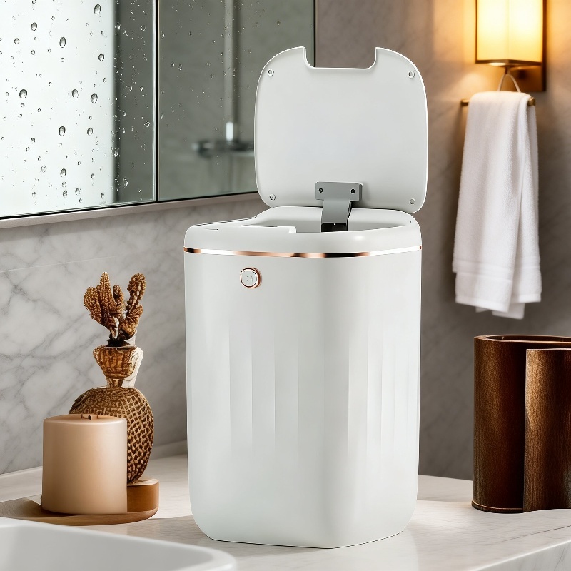 Leichter, luxuriöser, intelligenter Induktions-Mülleimer, großer automatischer Mülleimer, wasserdich