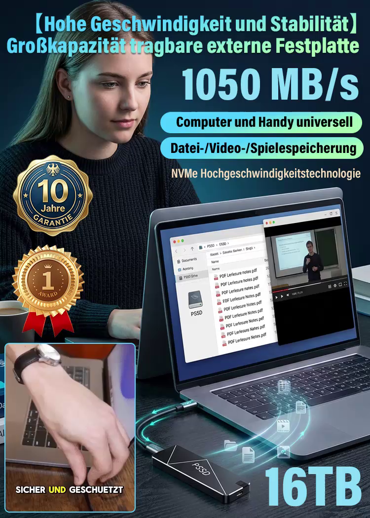 Schnelle und stabile tragbare Mini-Festplatte mit hoher Kapazität
