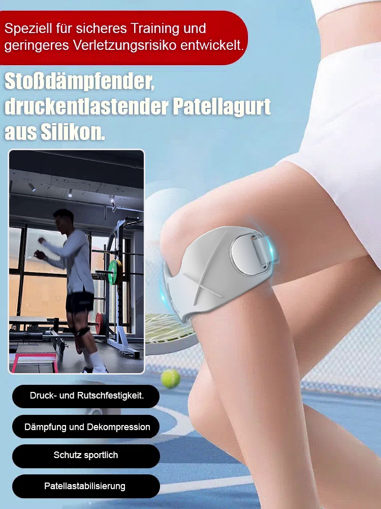 Professionelle Kniescheibenbandage mit Stoßdämpfung und Atmungsaktivität.